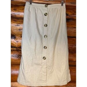 Paper Tee Khaki Linen Blend Skirt Size‎ Medium